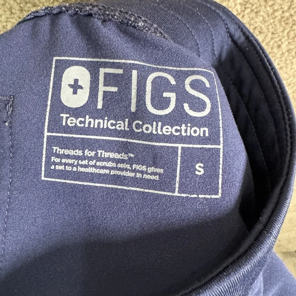 FIGS Technical Collection Scrub Pants Mens Small Blue‎ Elastic Waist Drawstring
